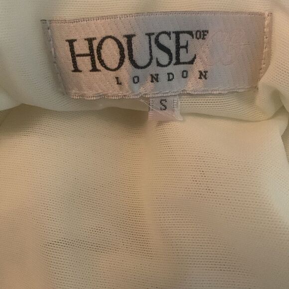 House of CB White Aubrey Ruched Mesh Mini Skirt Small - Picture 5 of 5